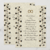 Huwelijksuitnodiging Ivy harten grens Kaart (Voorkant / Achterkant)