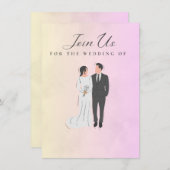 huwelijksuitnodiging kaart (Voorkant / Achterkant)