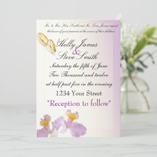 huwelijksuitnodiging kaart (Staand voorkant)