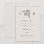 huwelijksuitnodiging kaart (Voorkant / Achterkant)