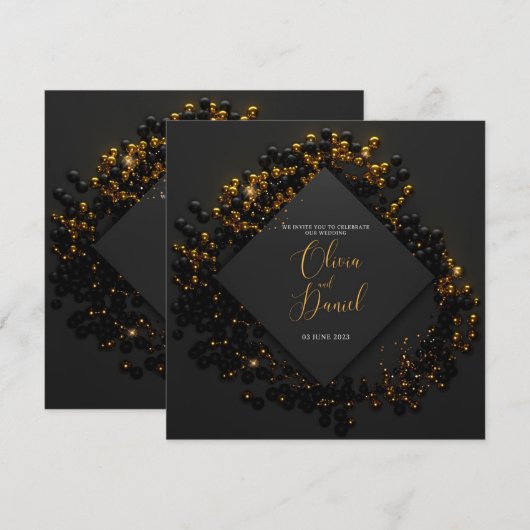 huwelijksuitnodiging kaart (Voorkant / Achterkant)