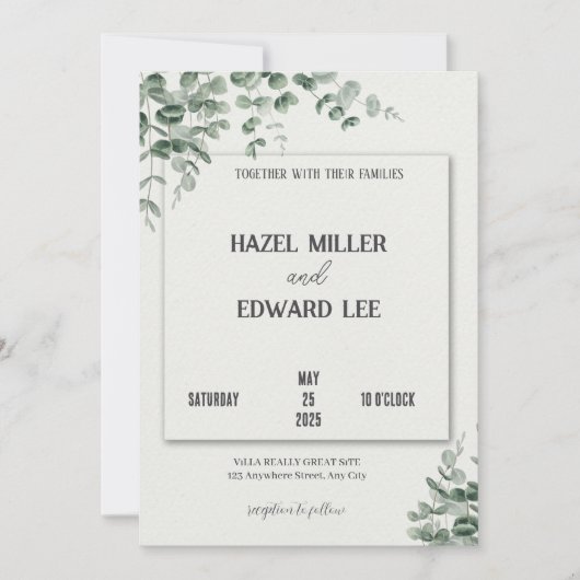 huwelijksuitnodiging kaart (Voorkant)