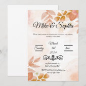 huwelijksuitnodiging kaart (Voorkant / Achterkant)