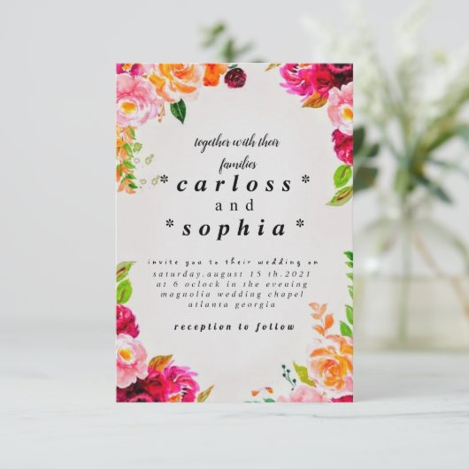 huwelijksuitnodiging kaart (Staand voorkant)