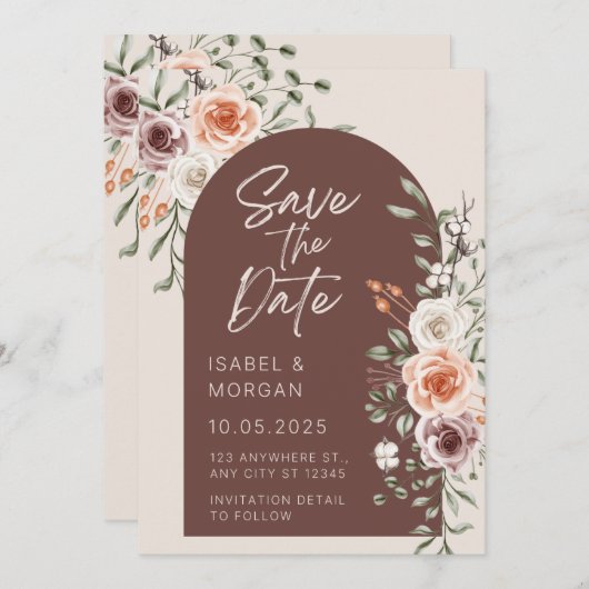 huwelijksuitnodiging kaart (Voorkant / Achterkant)