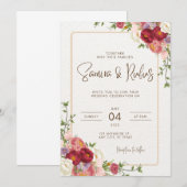 huwelijksuitnodiging kaart (Voorkant / Achterkant)