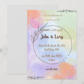 huwelijksuitnodiging kaart (Voorkant / Achterkant)