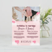 huwelijksuitnodiging kaart (Staand voorkant)