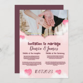 huwelijksuitnodiging kaart (Voorkant / Achterkant)