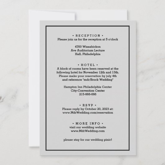 huwelijksuitnodiging kaart (Achterkant)