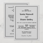 huwelijksuitnodiging kaart (Voorkant / Achterkant)