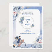 huwelijksuitnodiging kaart (Voorkant / Achterkant)