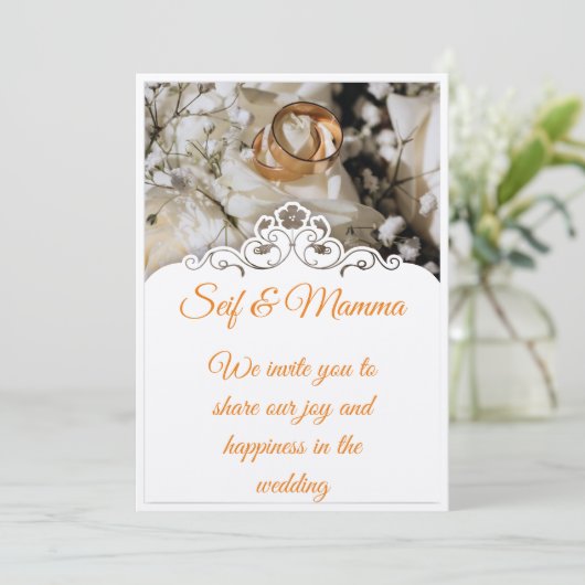 huwelijksuitnodiging kaart (Staand voorkant)