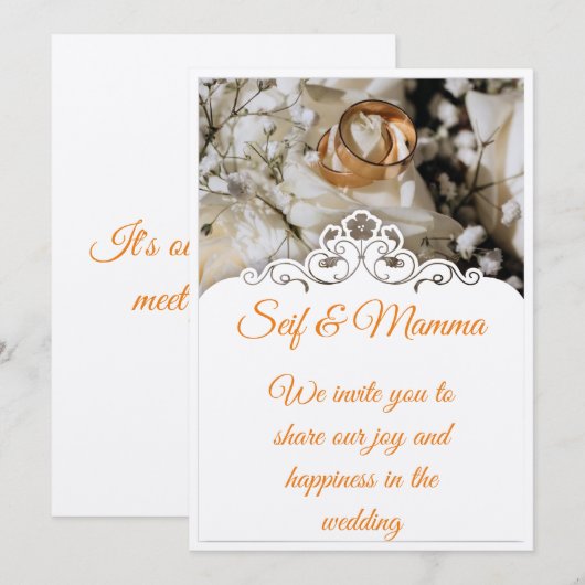 huwelijksuitnodiging kaart (Voorkant / Achterkant)