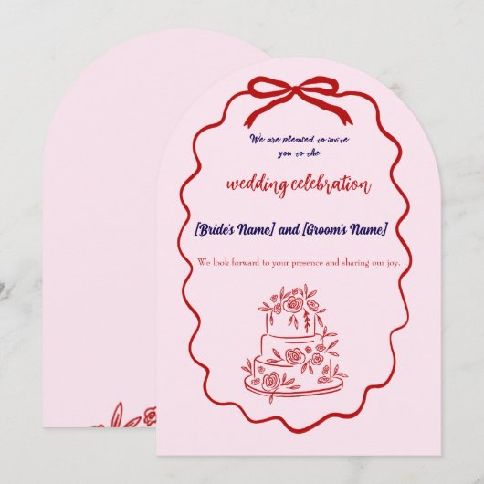 huwelijksuitnodiging kaart (Voorkant / Achterkant)