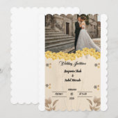 huwelijksuitnodiging kaart (Voorkant / Achterkant)