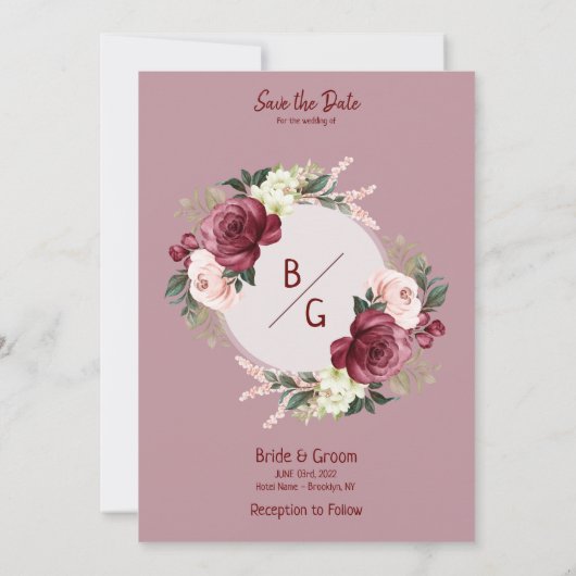 huwelijksuitnodiging kaart (Achterkant)