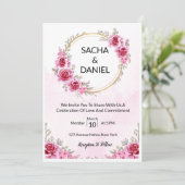 huwelijksuitnodiging kaart (Staand voorkant)