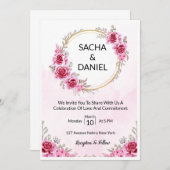 huwelijksuitnodiging kaart (Voorkant / Achterkant)