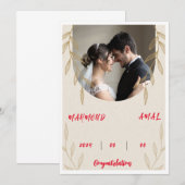 huwelijksuitnodiging kaart (Voorkant / Achterkant)