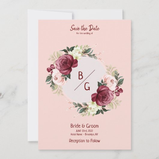 huwelijksuitnodiging kaart (Achterkant)