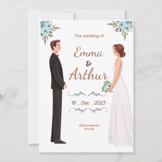 huwelijksuitnodiging kaart (Voorkant)