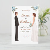 huwelijksuitnodiging kaart (Staand voorkant)