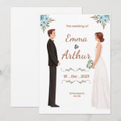 huwelijksuitnodiging kaart (Voorkant / Achterkant)