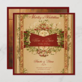 huwelijksuitnodiging kaart (Voorkant / Achterkant)