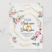 huwelijksuitnodiging kaart (Voorkant / Achterkant)