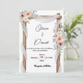 huwelijksuitnodiging kaart (Staand voorkant)