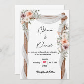 huwelijksuitnodiging kaart (Voorkant / Achterkant)