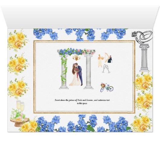  huwelijksuitnodiging Kaart 4 zijdig (Binenzijde Horizontaal (Onderkant))