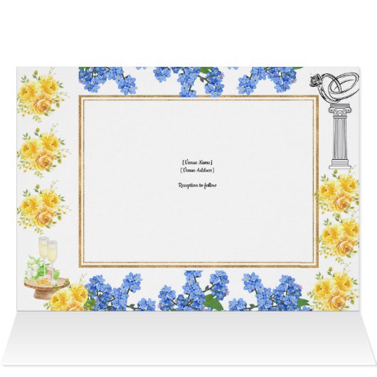  huwelijksuitnodiging Kaart 4 zijdig (Binnen Horizontaal (Boven))