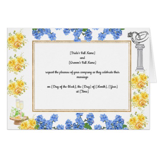 huwelijksuitnodiging Kaart 4 zijdig (Voorkant Horizontaal)