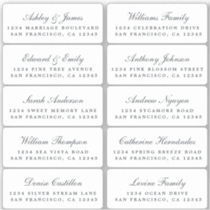 Huwelijksuitnodiging kalligrafie adreslabels voor  sticker