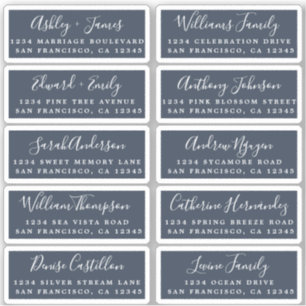 Huwelijksuitnodiging kalligrafie adreslabels voor  sticker