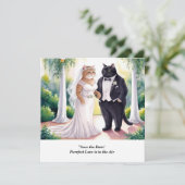 Huwelijksuitnodiging katten Save the Date (Staand voorkant)