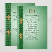 Huwelijksuitnodiging Keltisch Kruis Iers Kaart (Voorkant / Achterkant)