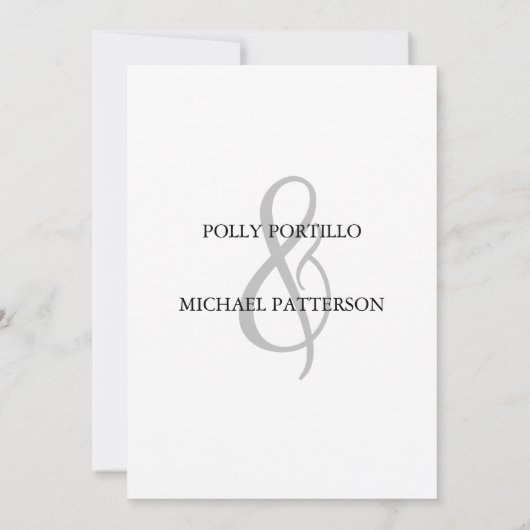 Huwelijksuitnodiging, Klassieke Huwelijksuitnodigi Kaart (Achterkant)