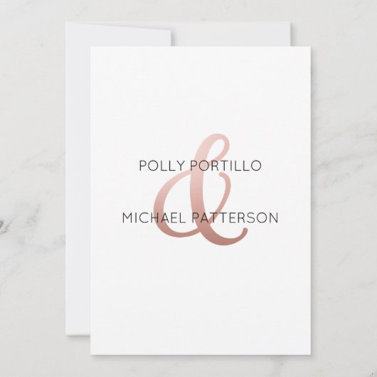 Huwelijksuitnodiging, Klassieke Huwelijksuitnodigi Kaart (Achterkant)