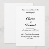 huwelijksuitnodiging, klassieke huwelijksuitnodigi kaart (Voorkant / Achterkant)