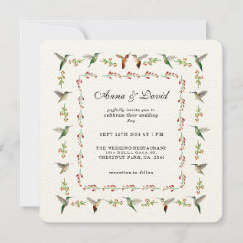 Huwelijksuitnodiging Kolibrie