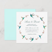 Huwelijksuitnodiging Kolibrie Aankondiging (Voorkant / Achterkant)