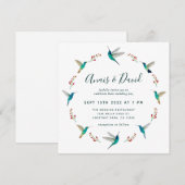 Huwelijksuitnodiging Kolibrie Aankondiging (Voorkant / Achterkant)