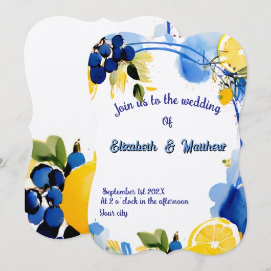 Huwelijksuitnodiging La Dolce Vita Kaart (Voorkant / Achterkant)