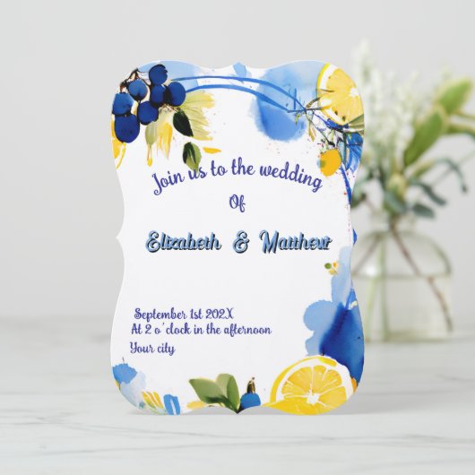 Huwelijksuitnodiging La Dolce Vita Kaart (Staand voorkant)