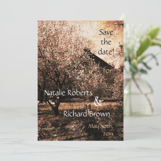 Huwelijksuitnodiging landelijke stijl kaart (Staand voorkant)