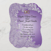 Huwelijksuitnodiging, Lavendel met Ivy aangepaste Kaart (Voorkant / Achterkant)