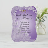 Huwelijksuitnodiging, Lavendel met Ivy aangepaste Kaart (Staand voorkant)